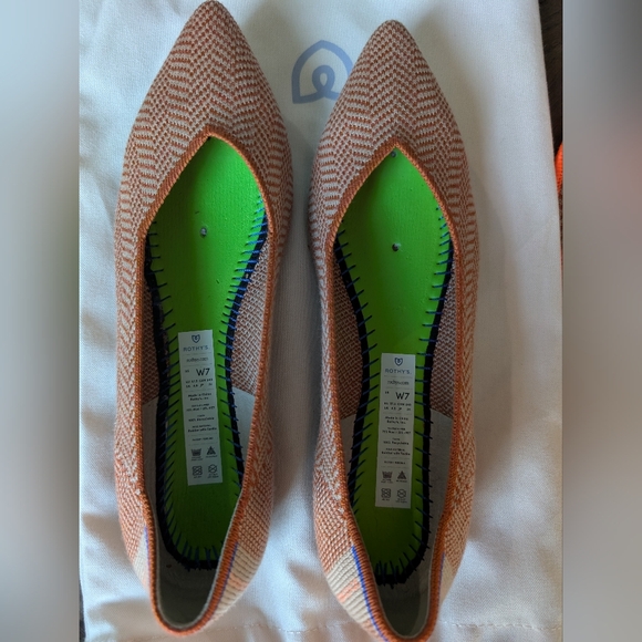 VHTF: Ltd Ed Rothy’s ➤ The Point Merino Wool Ballet Flat ➤ Camel Herringbone ➤ 7 - Picture 4 of 16